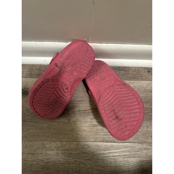 Pink Crocs Kids Classic Clog Shoes Size J2 - Picture 3 of 4